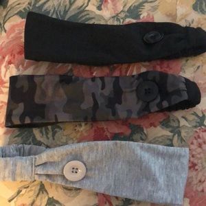 Set of 3 MaskMates headbands Grey Black and Camo
